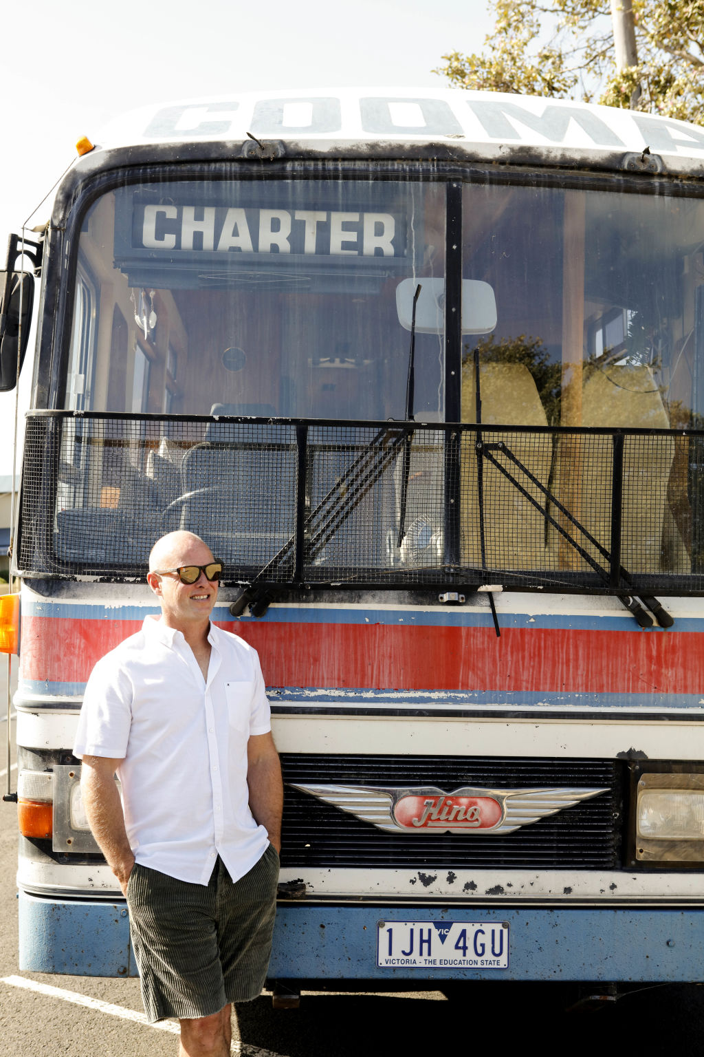 Christian Cole with his restored bus.Photo Julian Kingma.