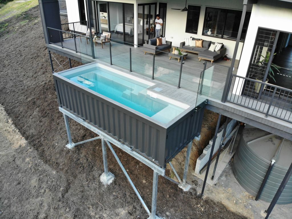 pool from shipping container