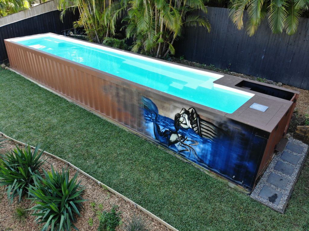 Concrete pools can cost up to $100,000 and fibreglass pools around $50,000, but these unconventional pools start at just $25,000. Photo: Shipping Container Pools