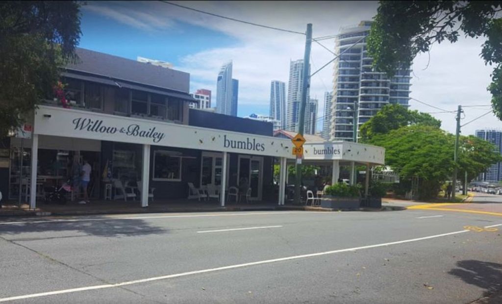 The old-school quiet Surfers experience is still there if you look hard enough. Local cafe Bumbles at Budds Beach, Surfers Paradise. Photo: Robbie and Associates Property Services