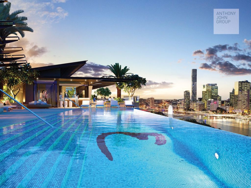 The rooftop pool at the Emporium building, 35 Tribune Street, South Brisbane. Photo: Anthony John Group