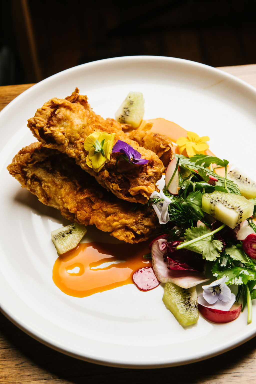 Fried Crocodile tail fillet at Polepole. Photo: Supplied.