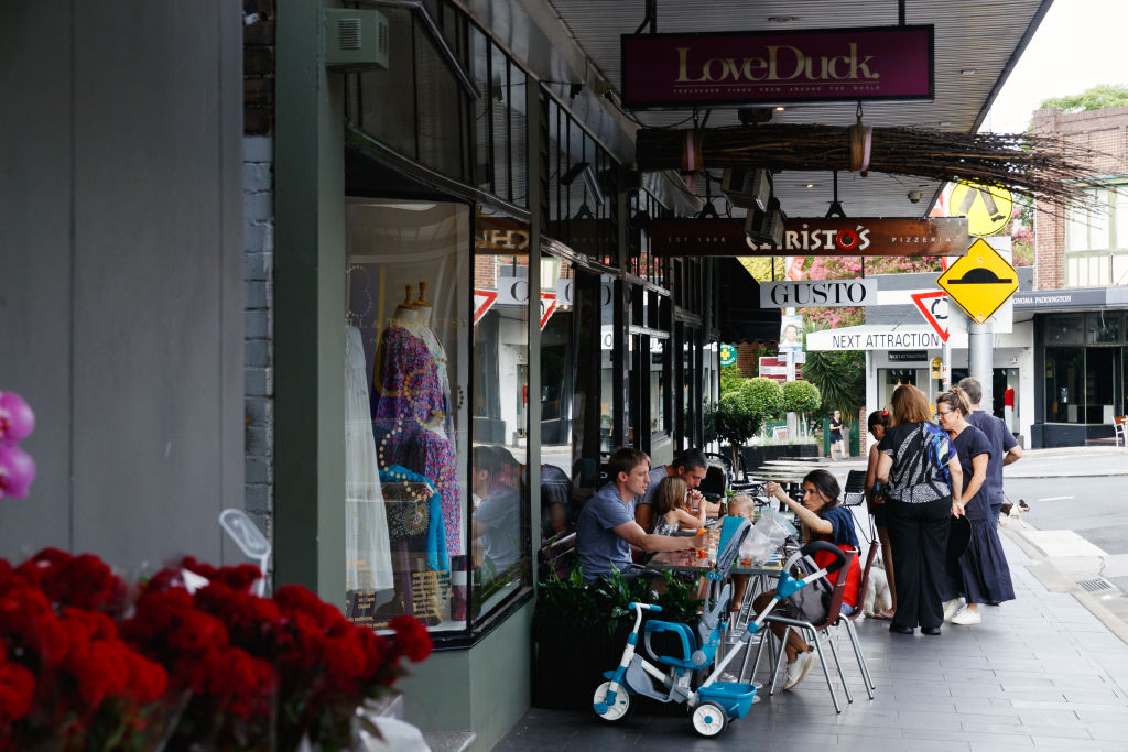 Shops and cafes in Paddington's bustling Five Ways area. Photo: Steven Woodburn