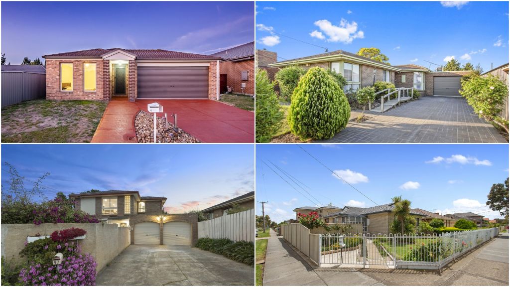 These homes in Cranbourne East, top left, Hoppers Crossing, top right, Frankston, bottom left and St Albans sold for $500,000.