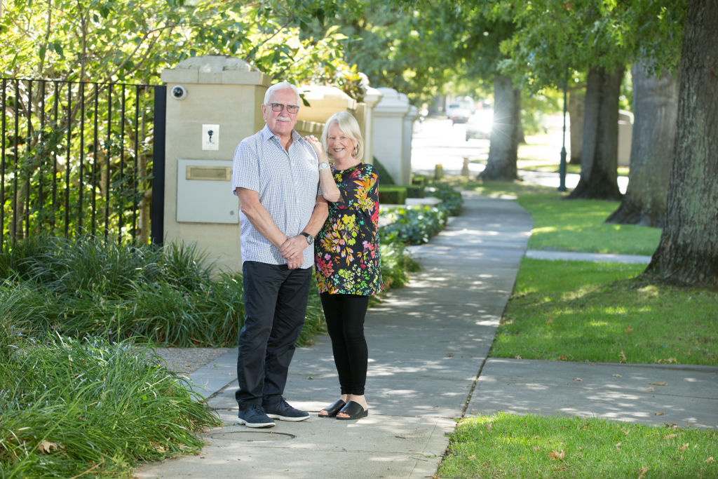 Ron Englehart with his wife Fran outside their Canterbury home. Photo: Norm Oorloff