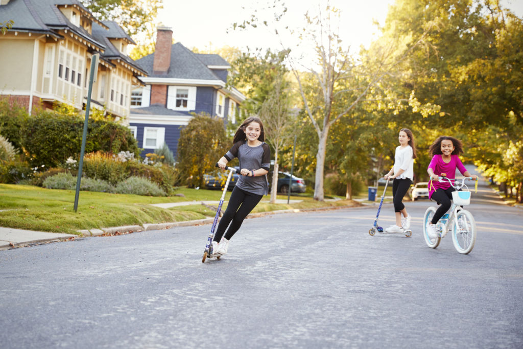 Streets could be painted with lines for tennis courts or other games.