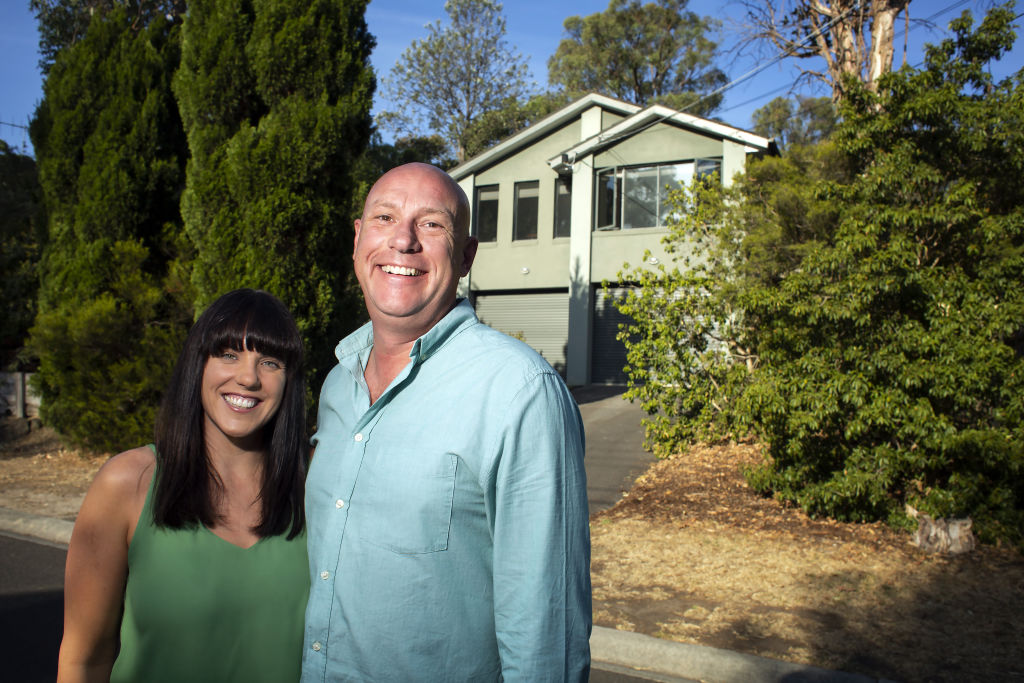 Melbourne first-home buyers Sarah and Nicholas McLoughlin. Photo: Stephen McKenzie