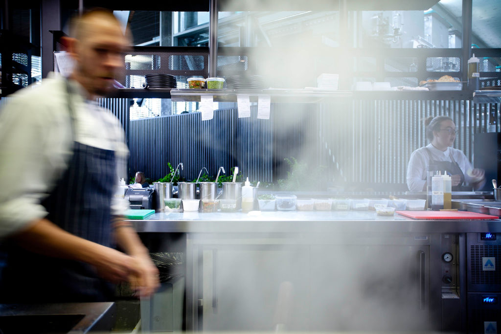 The kitchen and pizza oven at Giant Steps restaurant in Healesville. Photo: Arsineh Houspian