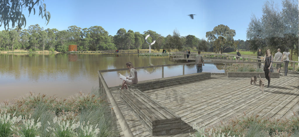Varroville site and artist’s impression of Macarthur Memorial Park. Photo: Supplied