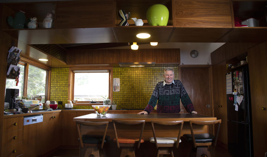 Inside Jamie Paterson's mid-century home in Beaumaris, which he has nominated for heritage protection. Photo: Leigh Henningham