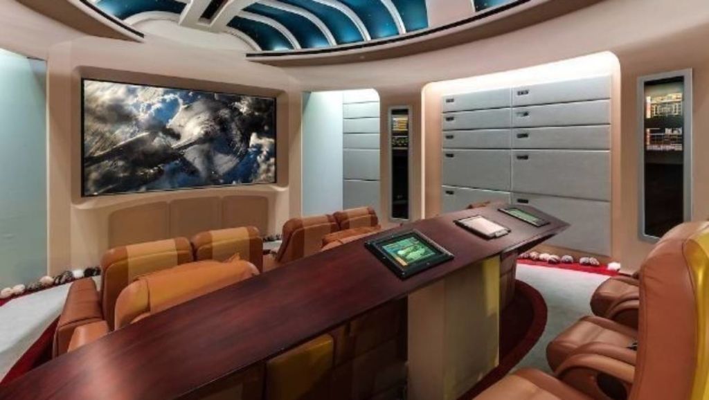 Producer Marc Bell's 11-seater Star Trek themed screening room. Photo: Sotheby's