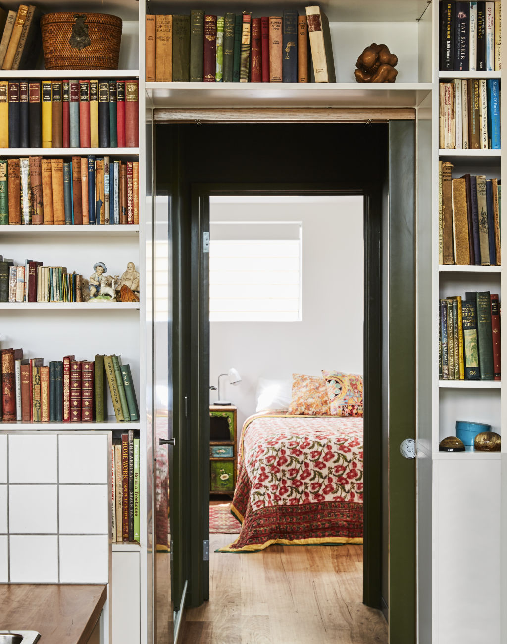 Glenn’s father collected old books, and she says she has ‘inherited a love for them’. Styling: Annie Portelli. Photo: Caitlin Mills