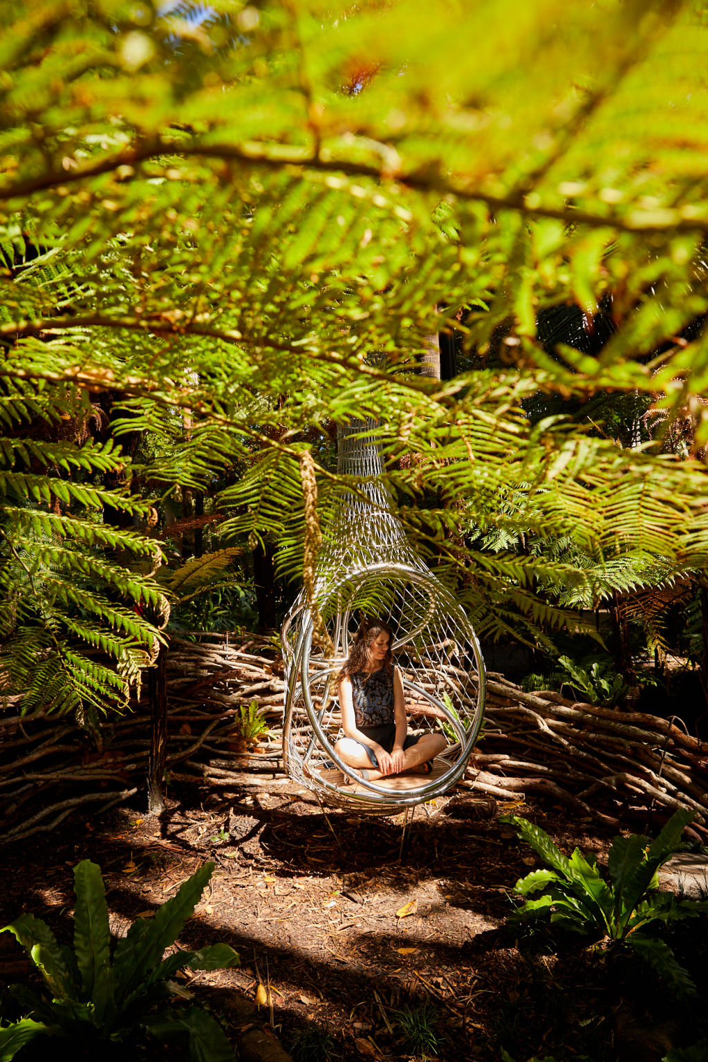 Designer David Wong and landscape architect Andrew Laidlaw created this whimsical space, reminiscent of 'a butterfly’s chrysalis'. Photo: The Royal Botanic Gardens