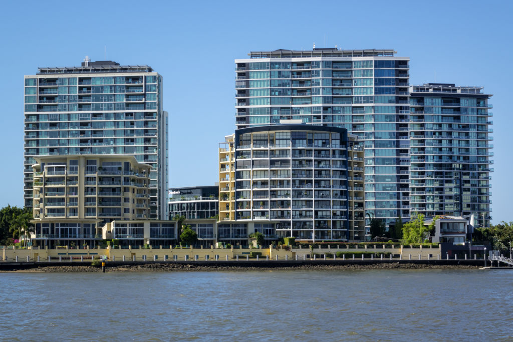Waterfront apartments in Hamilton, Brisbane. Photo: Jeff Greenberg / UIG via Getty Images