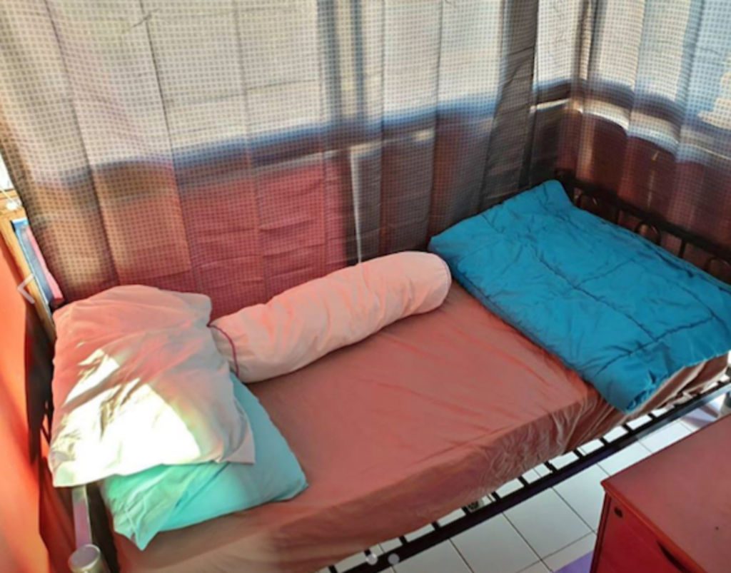 An enclosed balcony in a Haymarket apartment was advertised as a sunny, private bedroom. It was advertised for rent earlier this year for $225 a week.