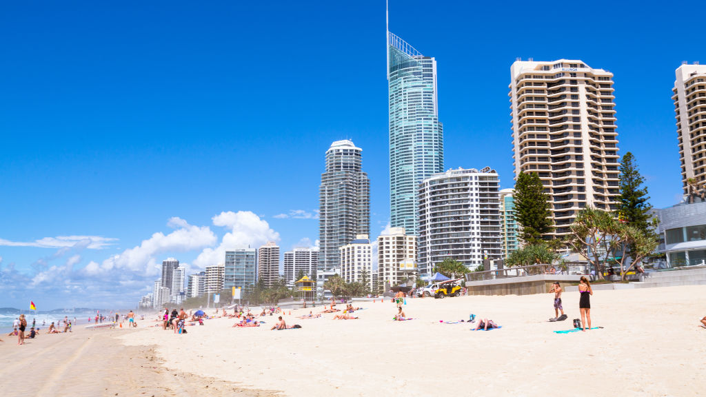 On the sand at Surfers Paradise. Photo: Destination Gold Coast