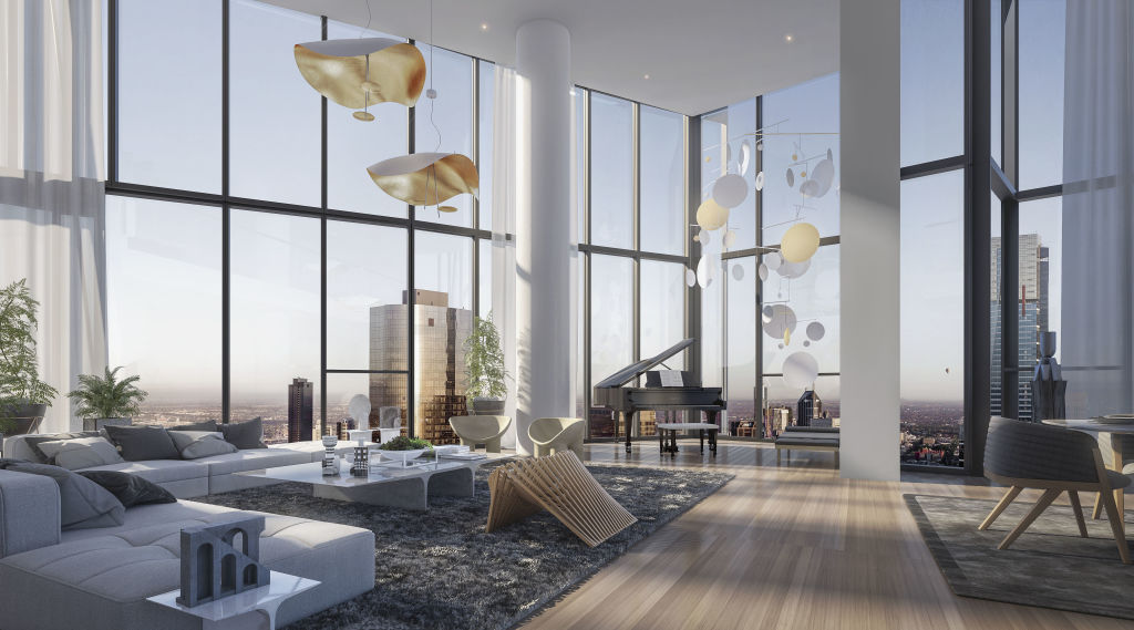 The penthouse will have generous living areas, a wine cellar, library and infra-red sauna. Photo: Supplied