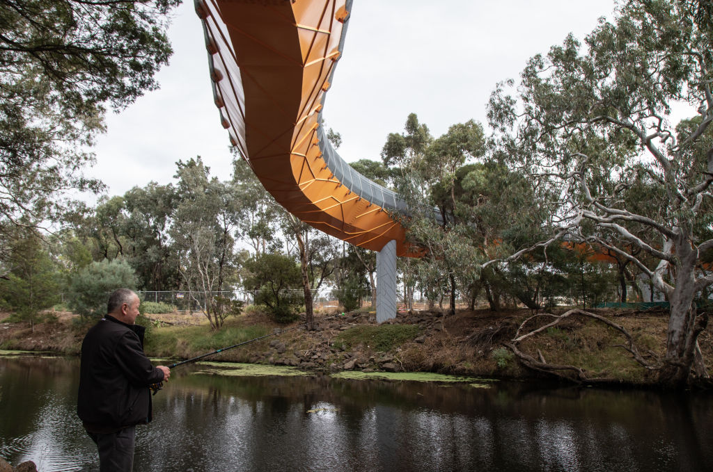 The banks of the Werribee river attract fishermen. Photo: Leigh Henningham
