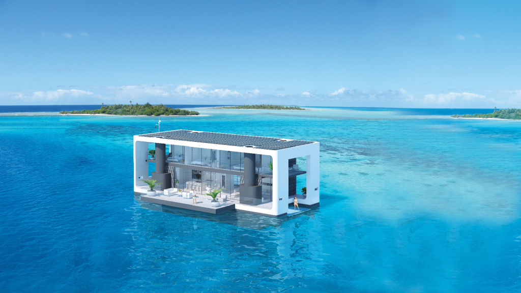 The floating property comes equipped with solar panels and a fully functioning laundry. Photo: Craig Denis