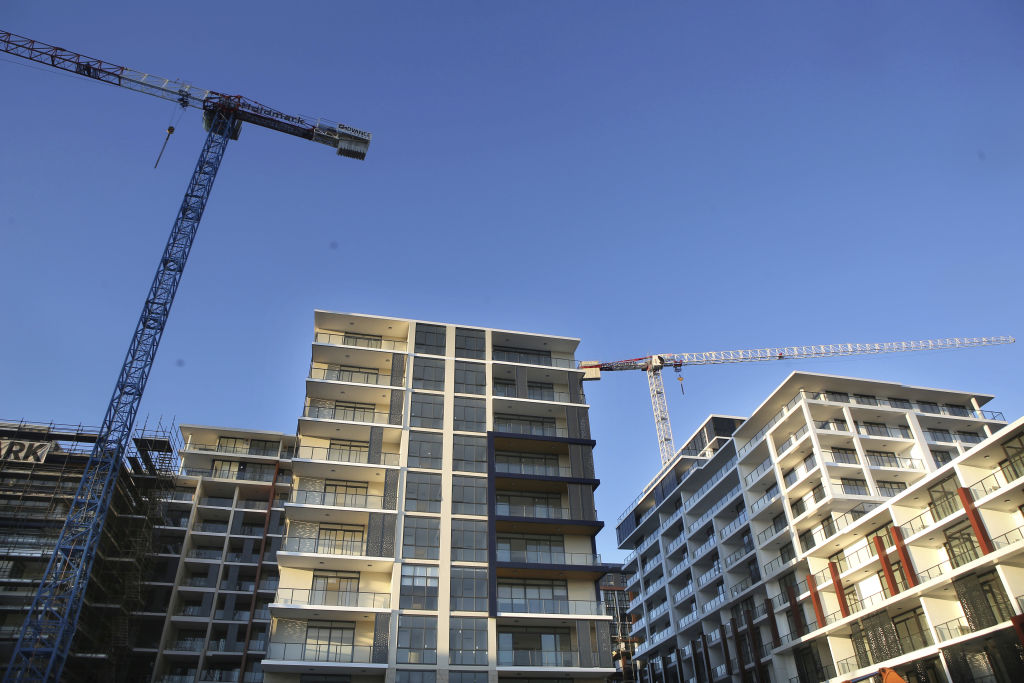 Residential construction projects line the shores adjacent to the Parramatta River at Ryde in Sydney's West. Photo: James Alcock