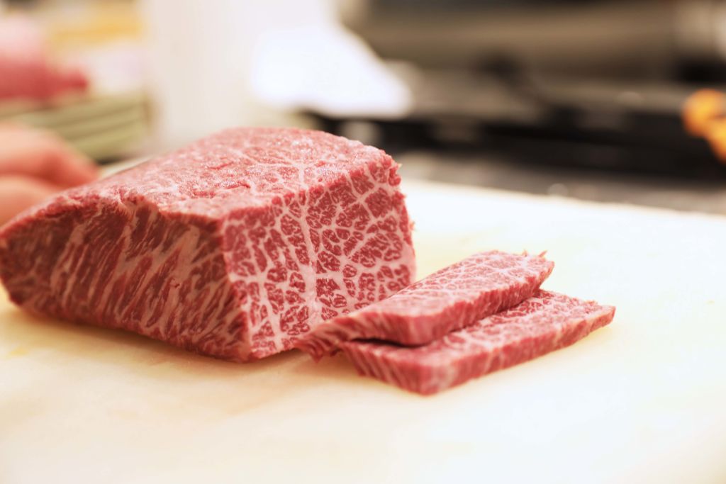 Perfectly marbled wagyu M9+ meat at Rising Embers. Photo: Supplied.