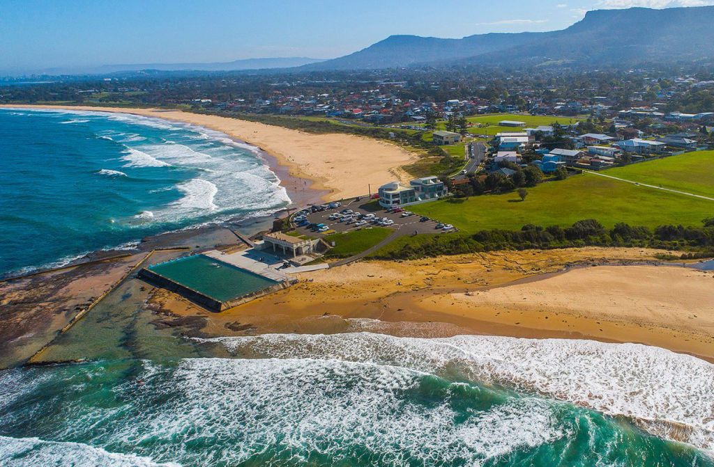 Woonona Rock Pool with Woonona Beach in the background. Photo: Dignam Real Estate