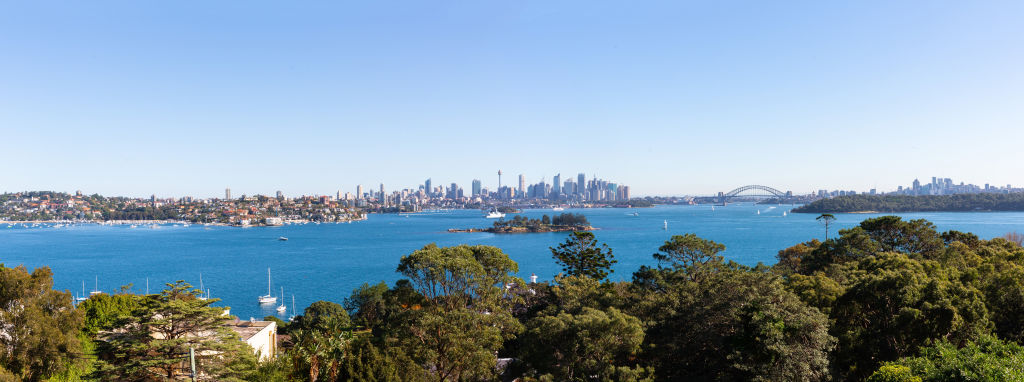 The 2400 square metre property has uninterrupted views to the Harbour Bridge.