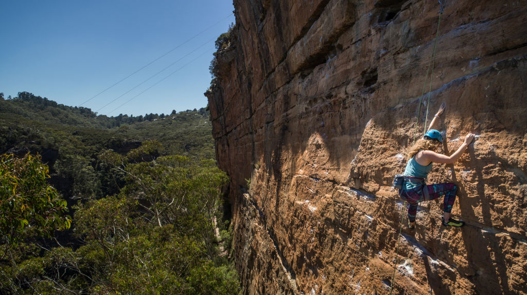 Climbing at the Upper Shipley crag in Blackheath. Photo: Wolter Peeters