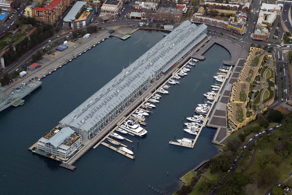 The Finger Wharf building and marina in Woolloomooloo Bay. Photo: Robert Pearce