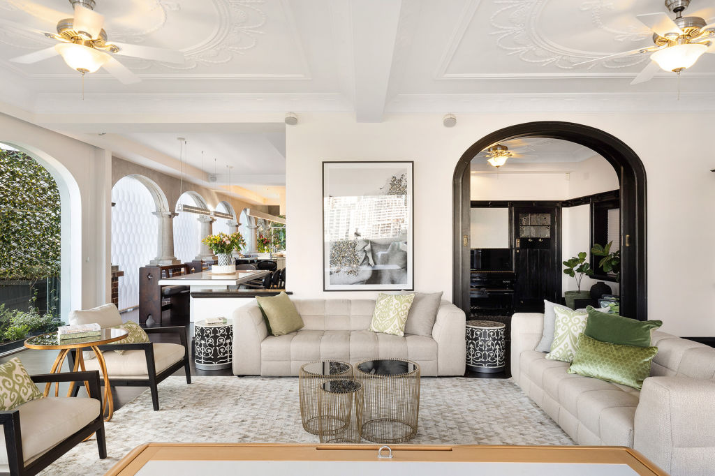 The ornate 1920s finishes remain a feature of the residence, set to settle in a company name owned by Jina Chen and Alex Wu later this year. Photo: Supplied