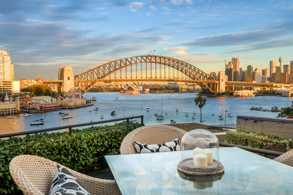 The panoramic Harbour Bridge views to many of Lavender Bay's houses and apartments has been a boon to prestige sales in recent years. Photo: Supplied
