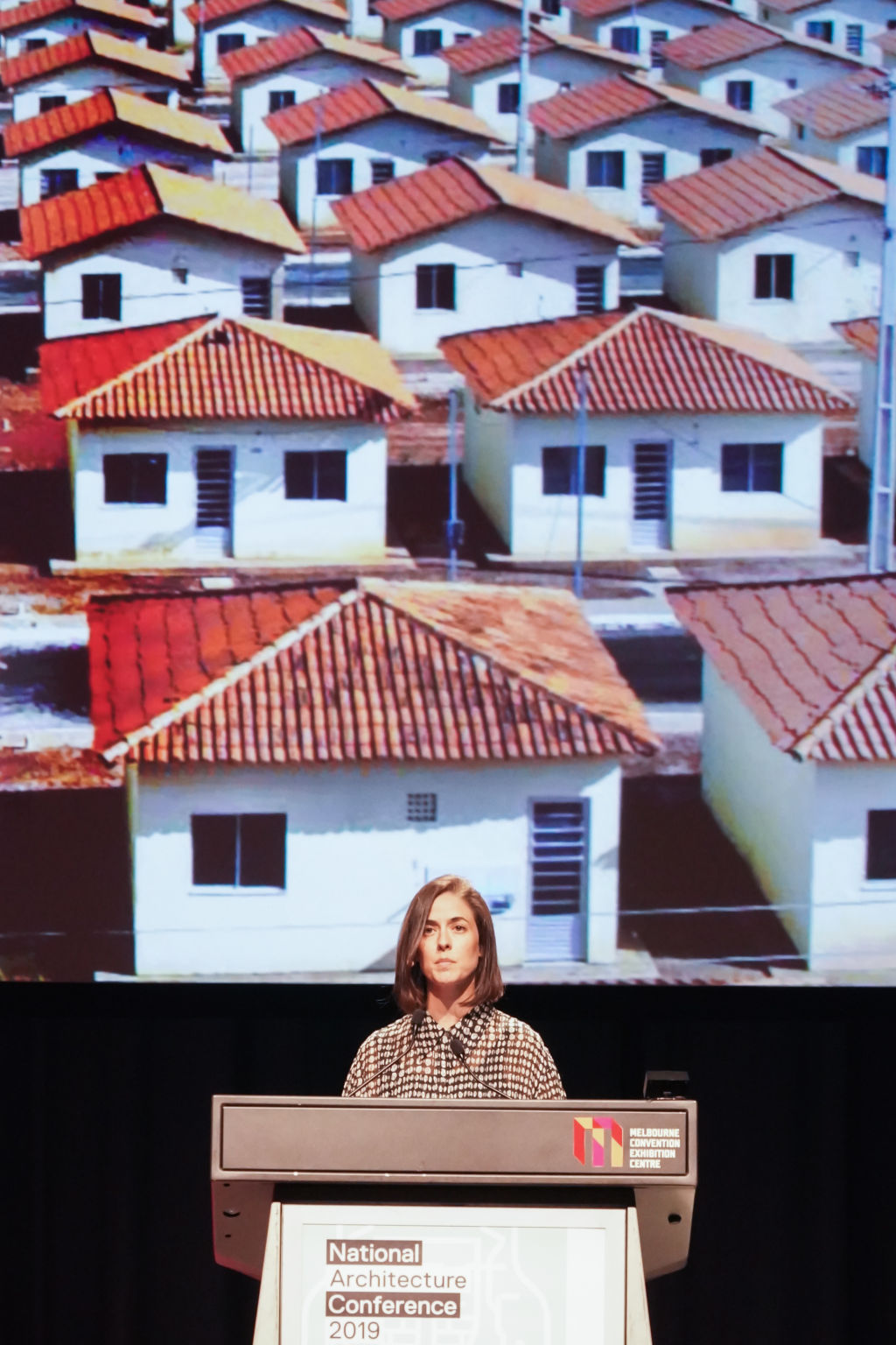 Brazilian speaker Sol Camacho showed what can happen if housing design is left to the government. Only one per cent of Brazil's buildings are architect designed. Photo: Richard O'Leary
