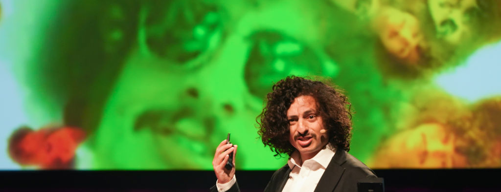 New York-based Farzin Lotfi-Jam outlined the high-wired concept of future smart cities. Photo: Richard O'Leary