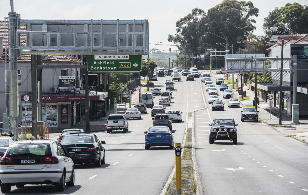 Looking east on Parramatta Road in Ashfield, January 2019. Photo: Steven Siewert