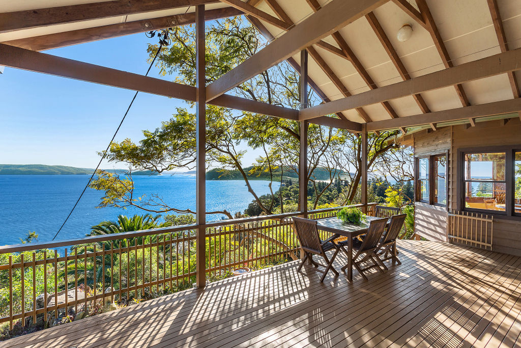 The six-bedroom house boasts views to Lion Island and across Pittwater. Photo: Supplied