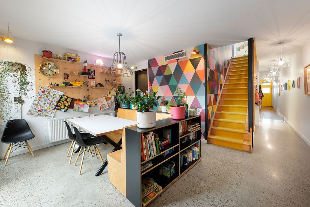 One of the many colourful walls in the home. Photo: Nelson Alexander
