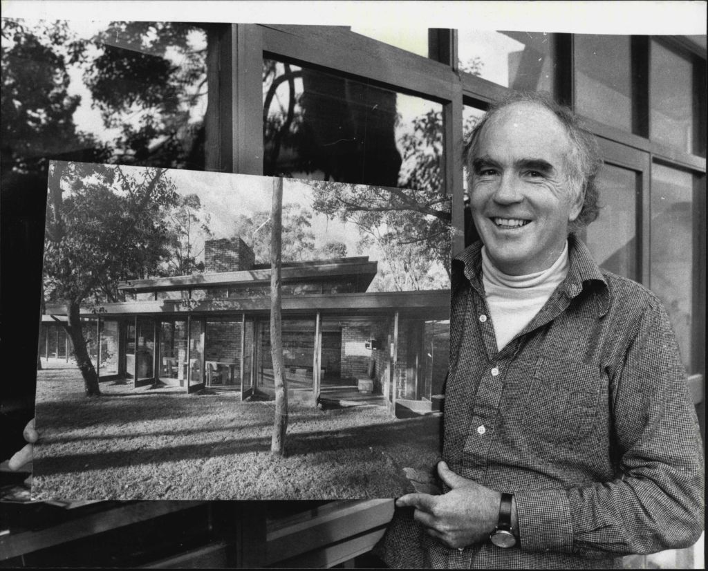 Sydney architect Bruce Rickard at his North Sydney office in 1979. Photo: George Lipman