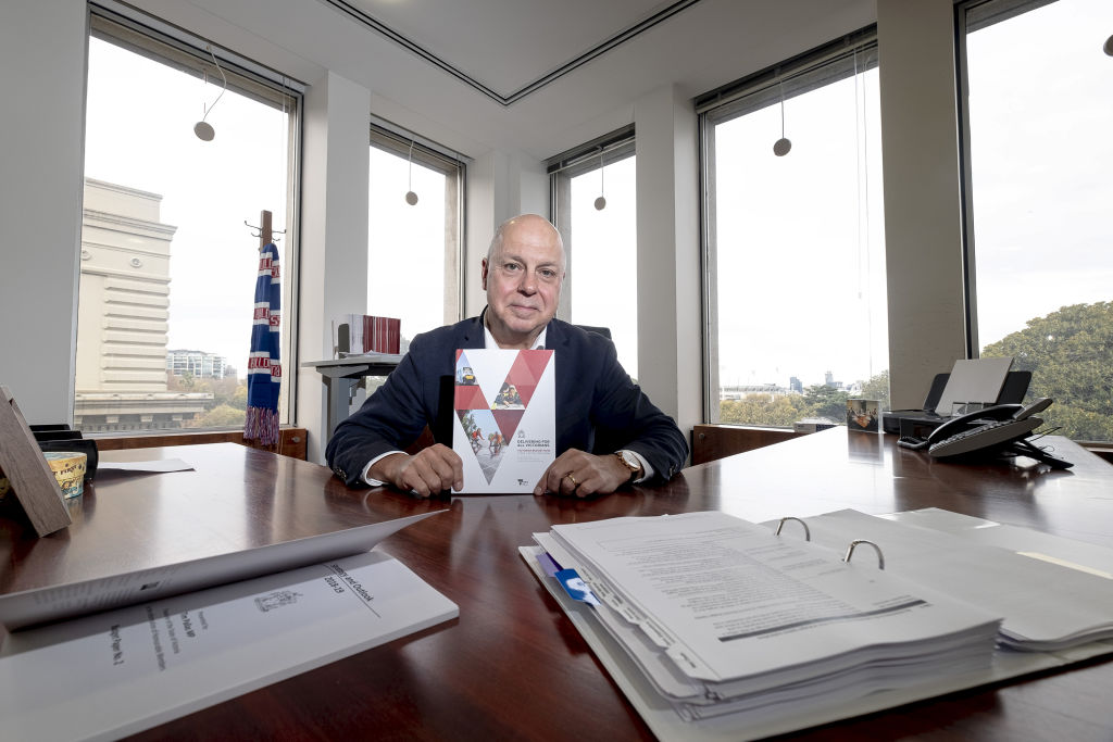 Victorian Treasurer Tim Pallas at his office in Melbourne. Photo: Luis Enrique Ascui