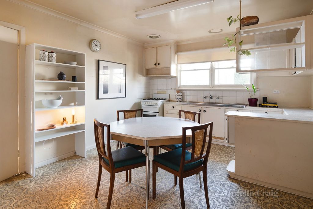 The kitchen at 295 Gooch Street, Thornbury, is in need of an upgrade. Photo: Jellis Craig Northcote