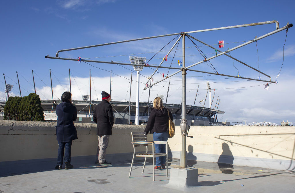 The home offers views of the MCG and CBD. Photo: Stephen McKenzie