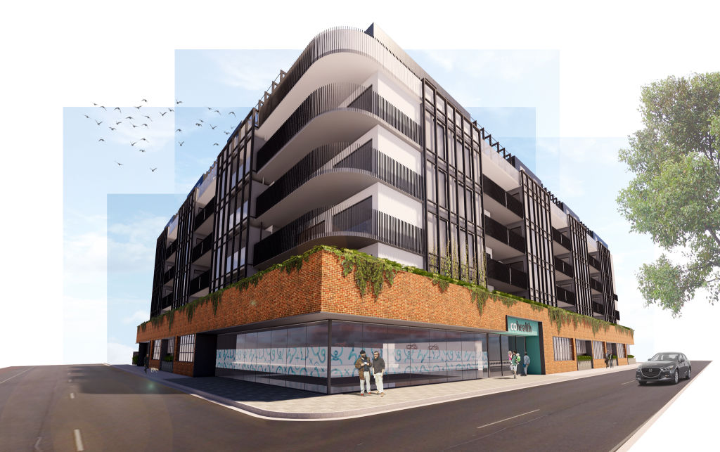 An artists impression of the new building planned for 365 Hoddle Street, Collingwood. Photo: Clarke Hopkins Clarke Architects