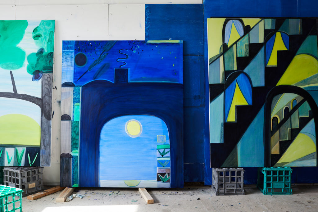 Emily is particularly drawn to blues and greens in her work. Photo: Alicia Taylor