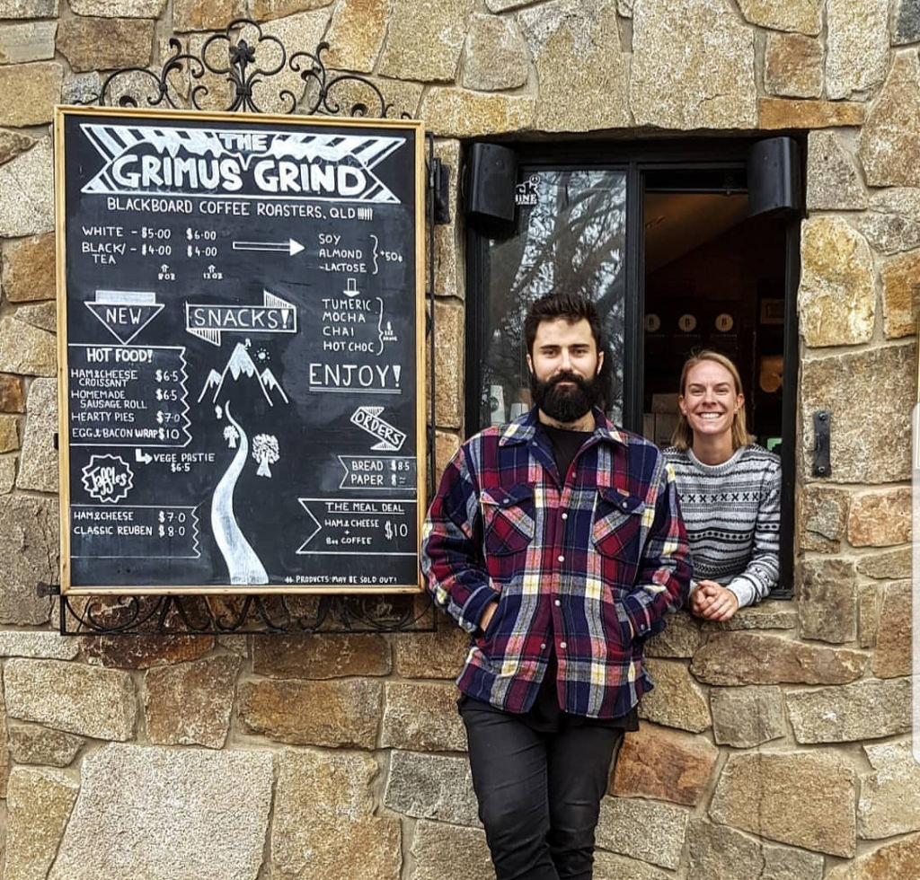 Anton Grimus and Pip Sparrow at The Grimus Grind. Photo: Supplied