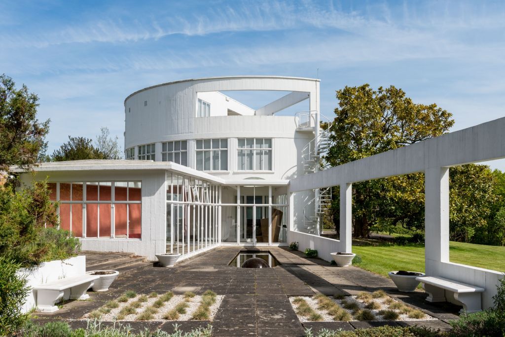 Unlike the Georgian and neo-Georgian estates commonly found in Surrey, this property has modernist influences. Photo: Supplied