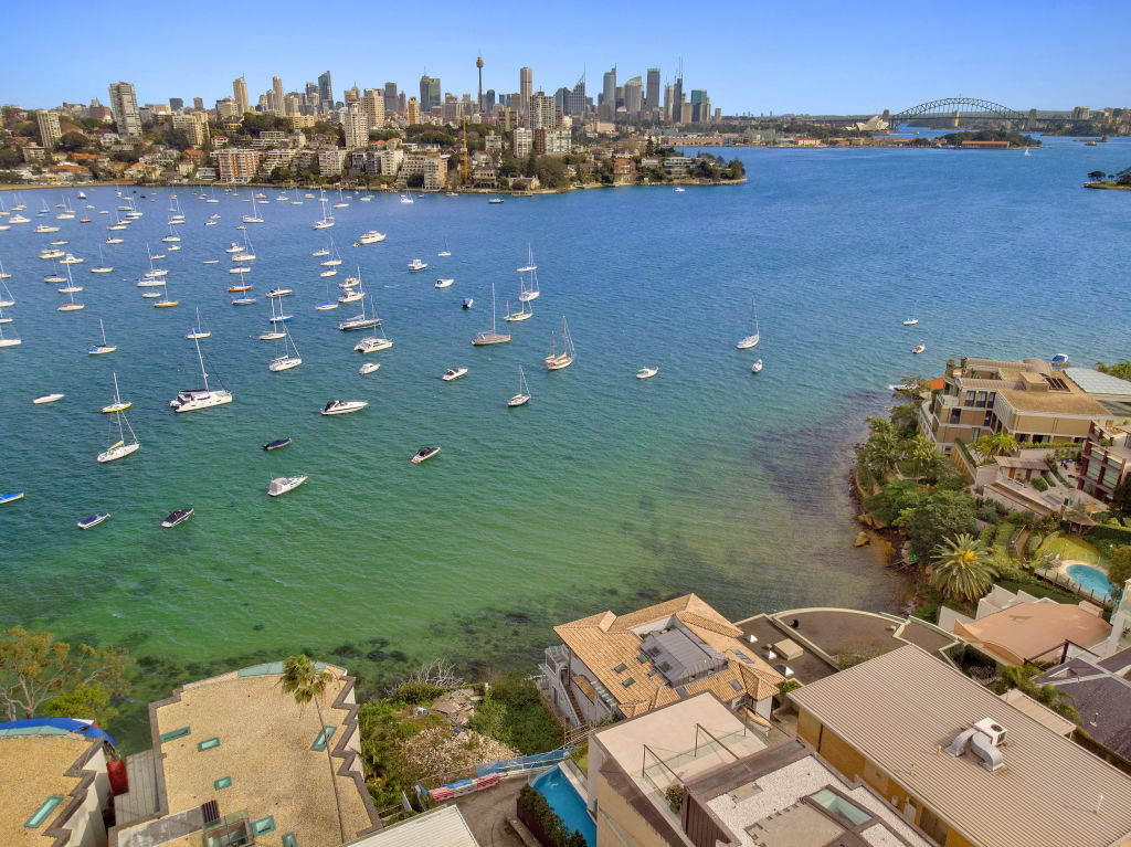 The Point Piper waterfront block in front of the Barlow home is under option to a buyer for about $27 million.