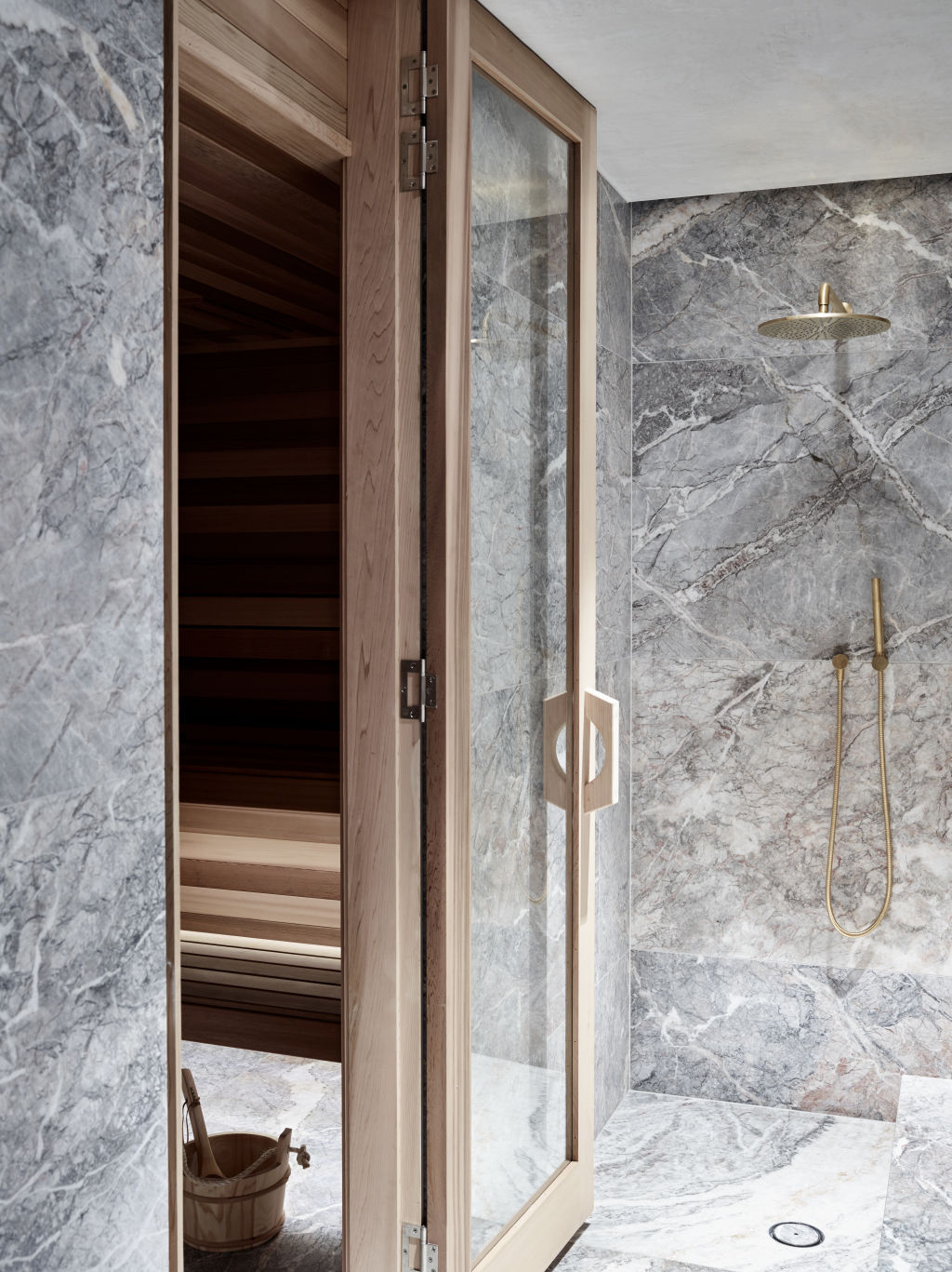 The sauna at Armadale Residence by Rob Mills Architecture & Interiors. Photo: Mark Roper