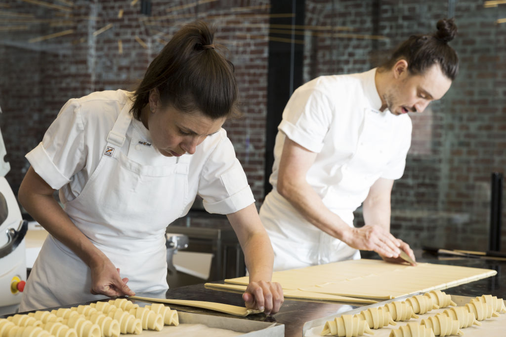 The team from Lune at work; for those who want to put in the time to make croissants at home, it’s important to pick the right butter. Photo: Supplied
