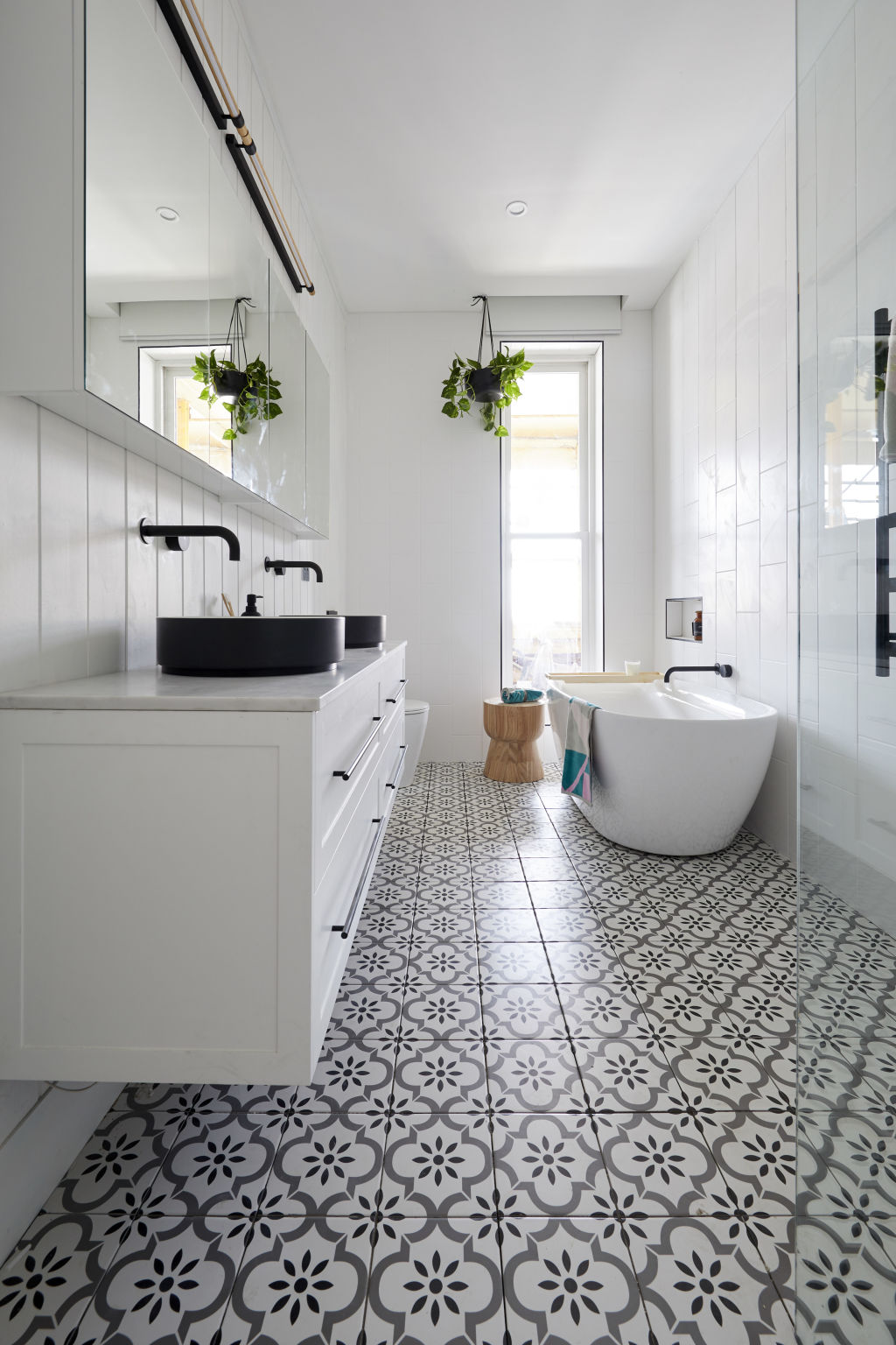 A fresh take on tapware 'would have elevated' Luke and Tess's bathroom. Photo: Channel Nine