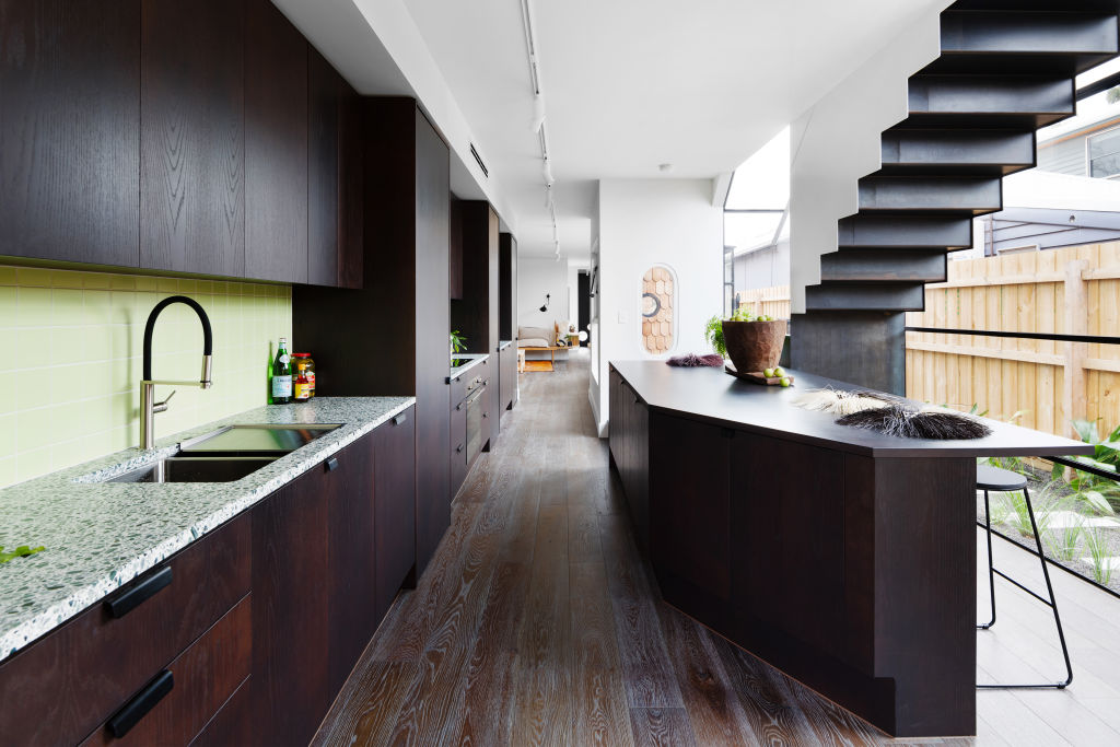 Clean lines and a natural flow between spaces are a key detail of this home. Photo: Jellis Craig.