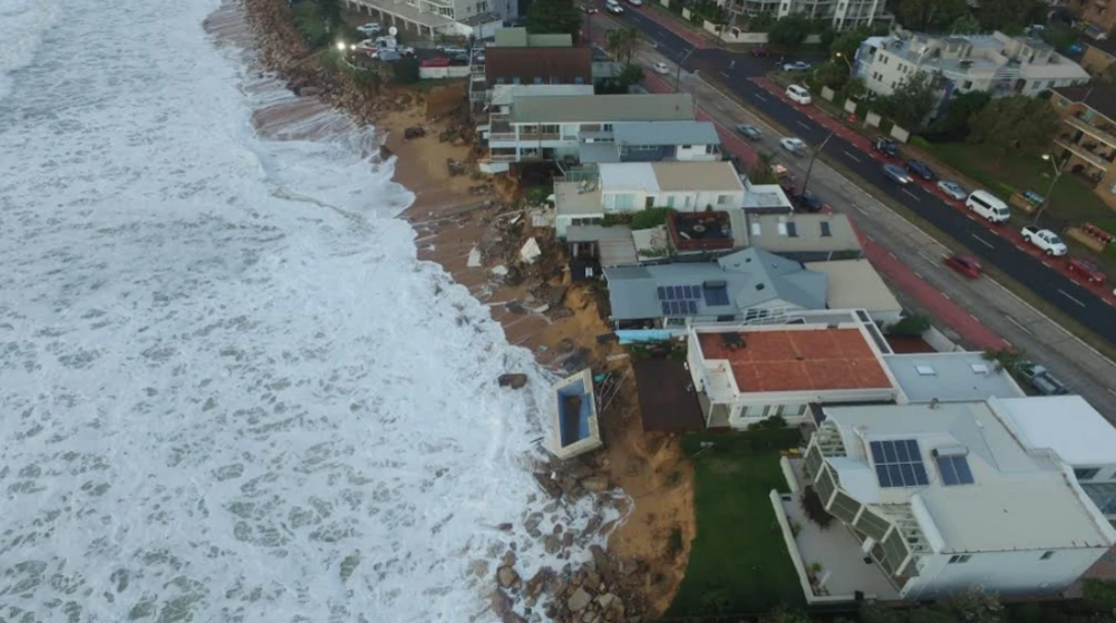 Coastal erosion was another risk to watch out for, Dr Karl Mallon said. Photo: Fairfax Media